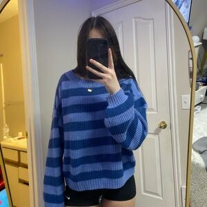 cute knit blue striped sweater